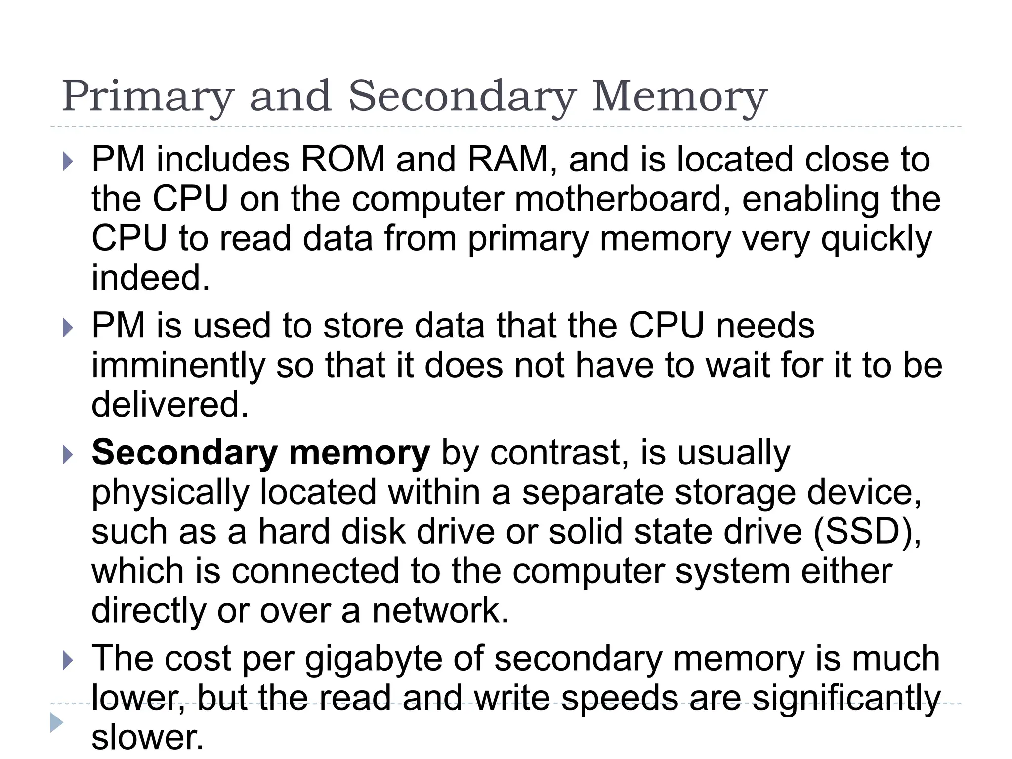 Computer Memory types and explanation with example | PPT