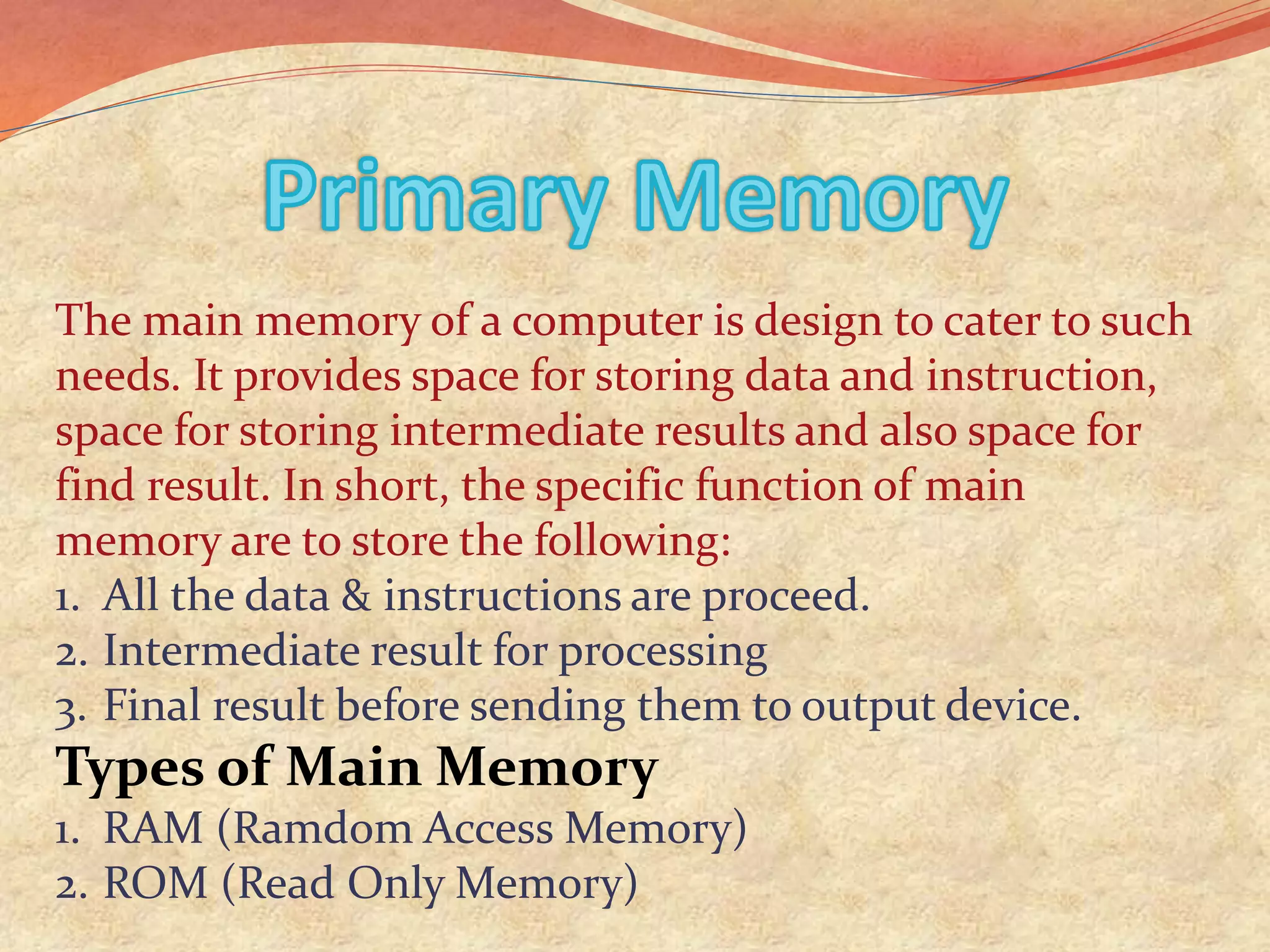 Computer Memory Presentation Ppt Computer Memory Presentation Ppt