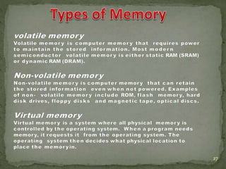 Computer memory presentation | PPTX