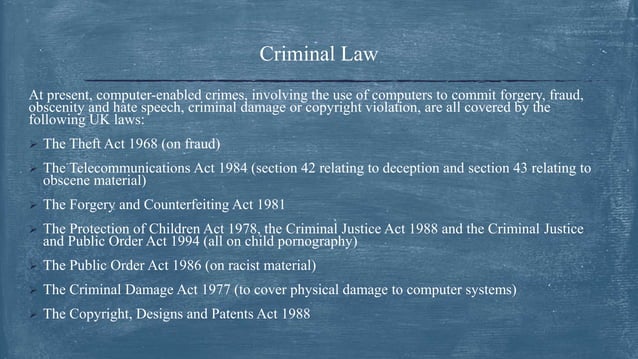Computer misuse and criminal law | PPTX