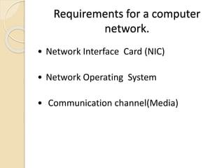 User Computer Network Requirements Computer network | PPTX