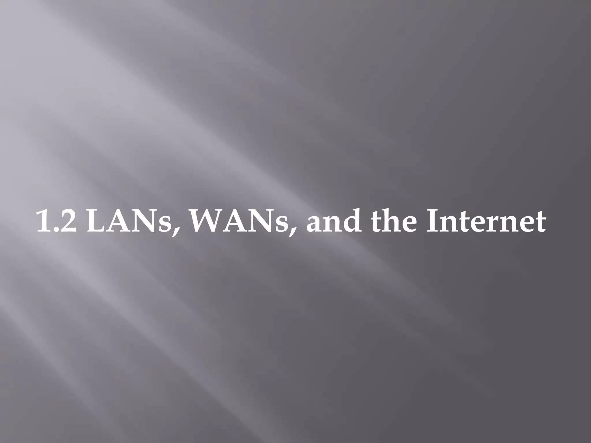 1.2 LANs, WANs, and the Internet
 