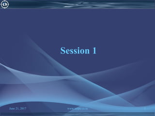 June 21, 2017 www.snipe.co.in 2
Session 1
 