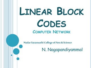 LINEAR BLOCK
CODES
COMPUTER NETWORK
 