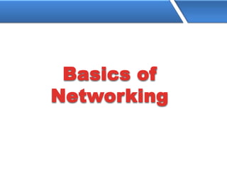 Basics of
Networking
 
