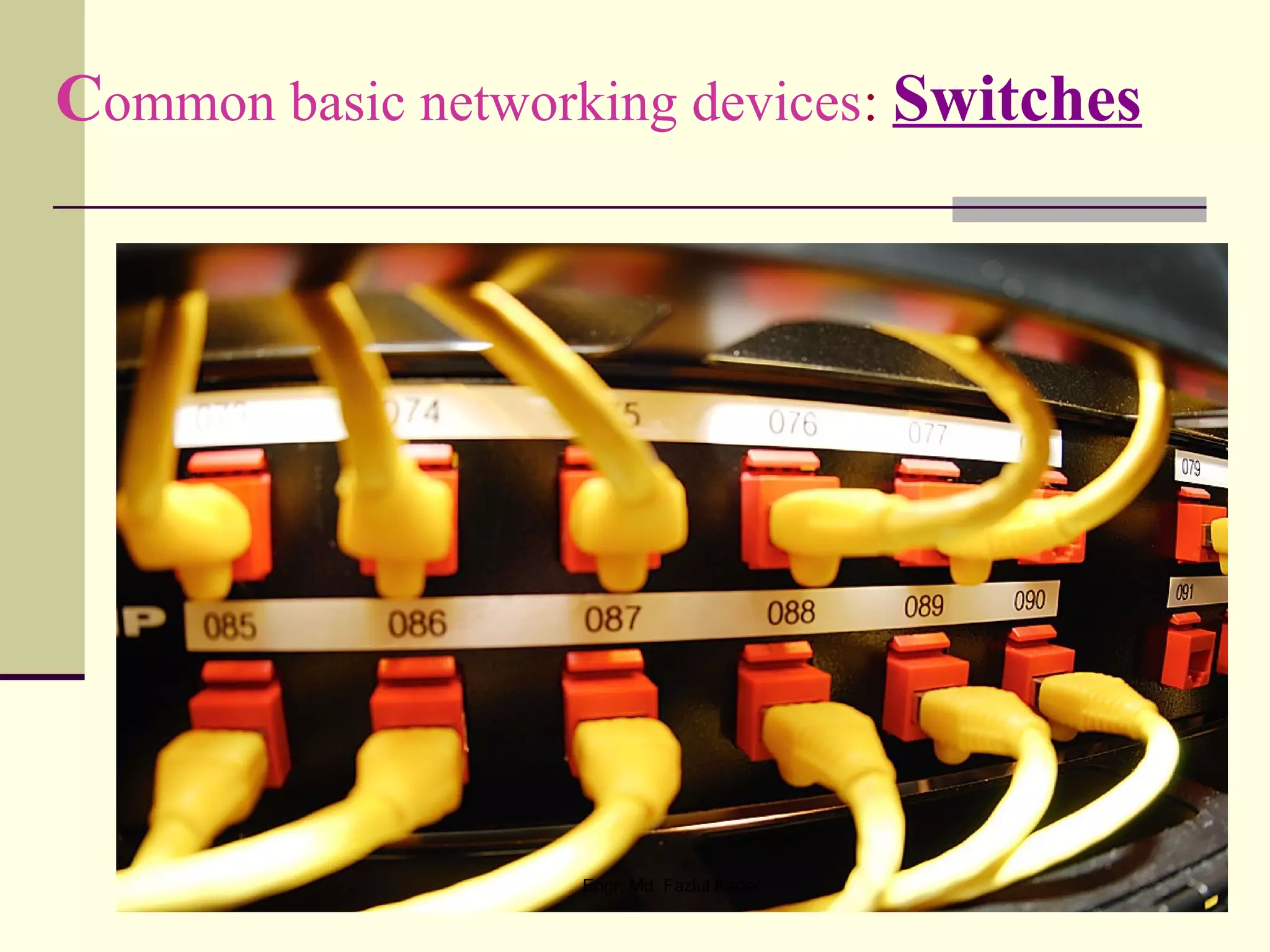 Common basic networking devices: Switches
Engr. Md. Fazlul Kader
 