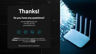 CREDITS: This presentation template was created by
Slidesgo, and includes icons by Flaticon, and infographics
& images by Freepik
Do you have any questions?
youremail@freepik.com
+34 654 321 432
yourwebsite.com
Thanks!
Please keep this slide for attribution
 