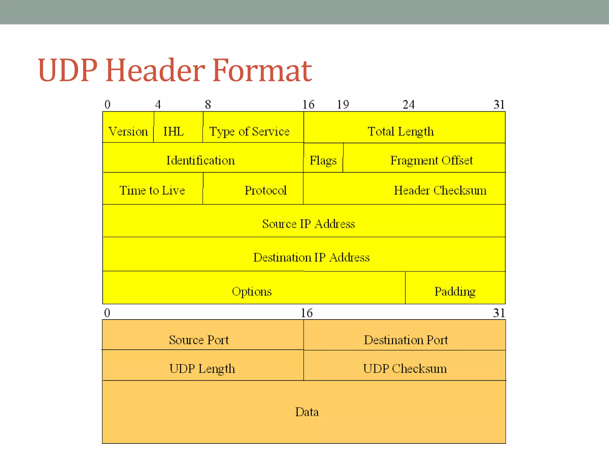 UDP Header Format
 