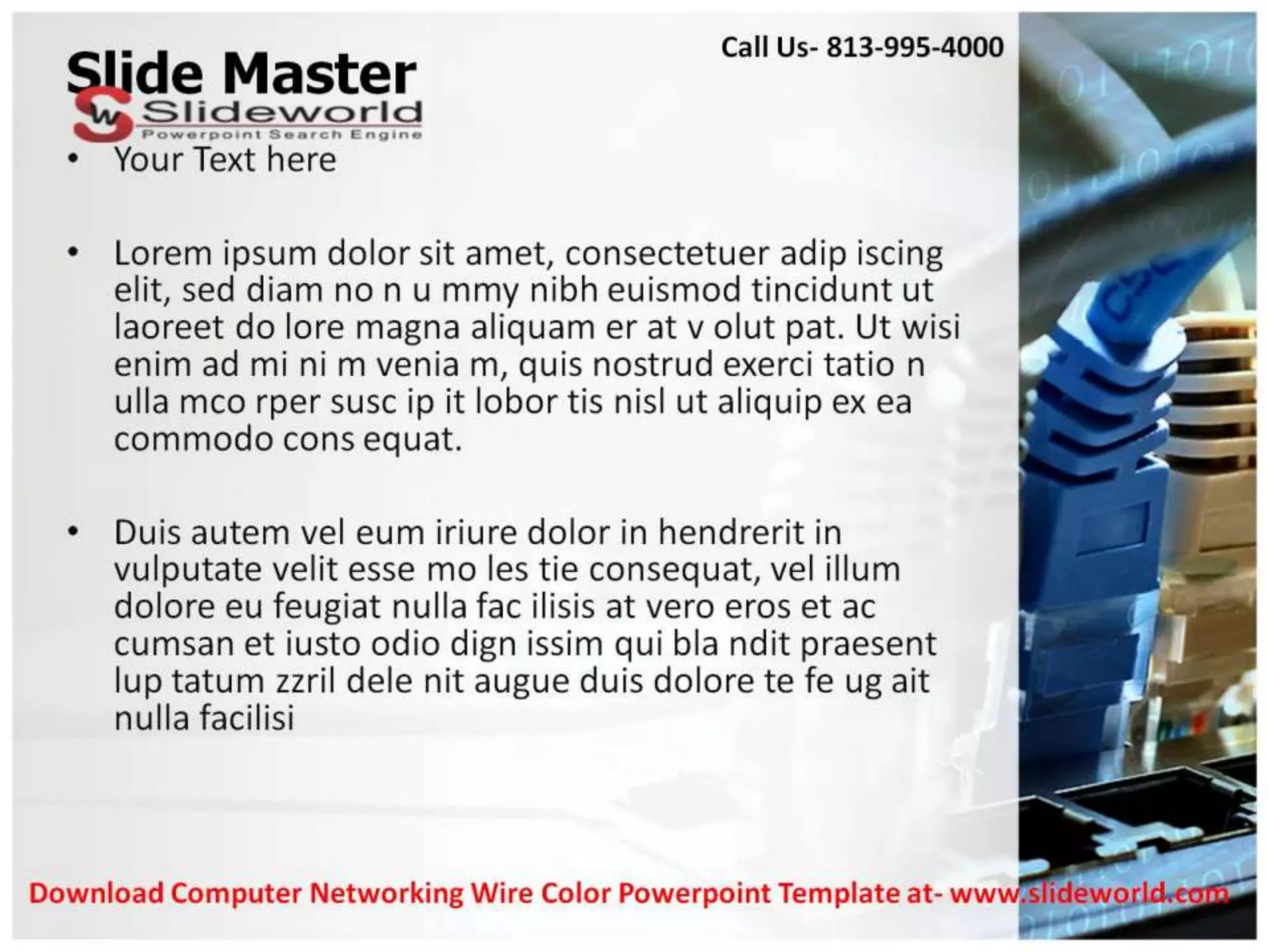 Computer networking wire color powerpoint templates | PPT