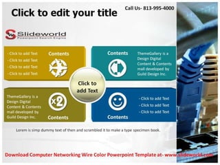 Computer networking wire color powerpoint templates | PPT