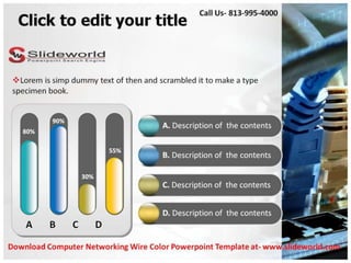 Computer networking wire color powerpoint templates | PPT