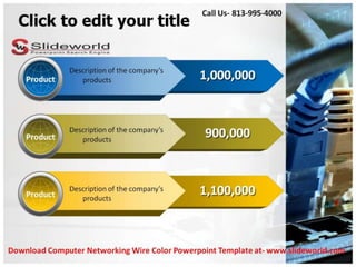 Computer networking wire color powerpoint templates | PPT