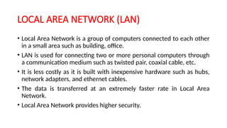 COMPUTER NETWORKS TYPES OF COMPUTER NETWROKS | PPTX