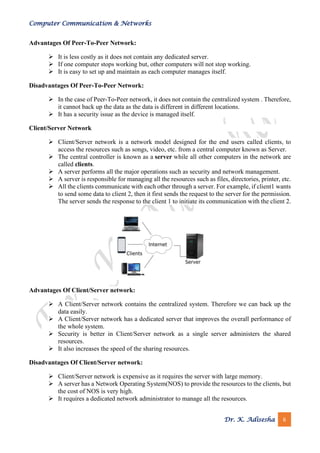 Computer Networks Notes by -Dr. K. Adisesha | PDF