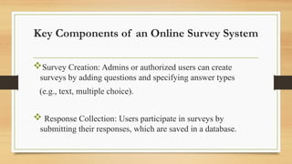 COMPUTER NETWORKS online survey system in java | PPTX