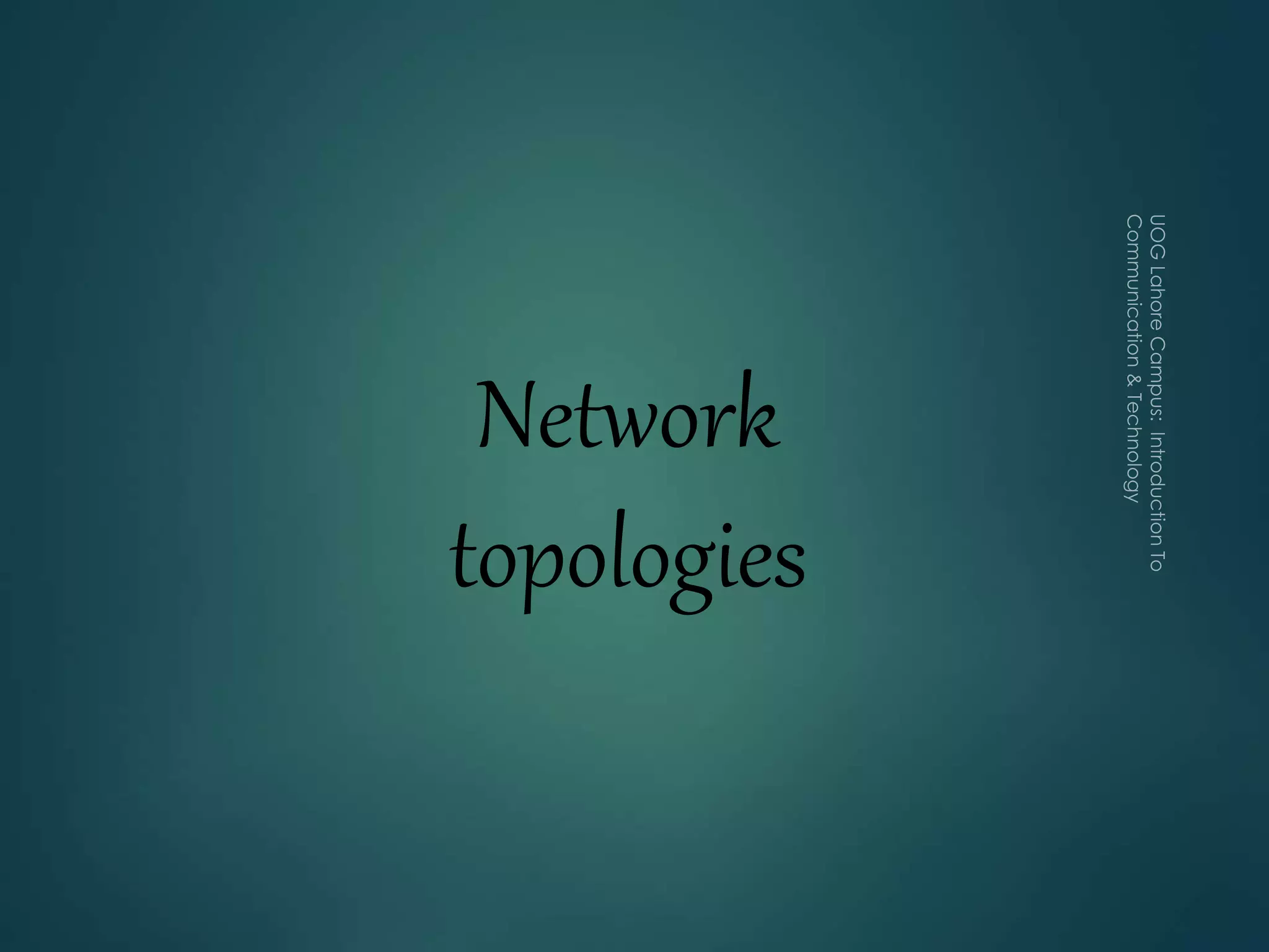 Network
topologies
 