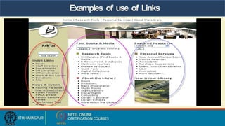 Examples of use of Links
 