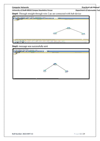 computer networks lab using cisco packet tracer | DOCX