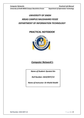 computer networks lab manual.cisco packet tracer | PDF