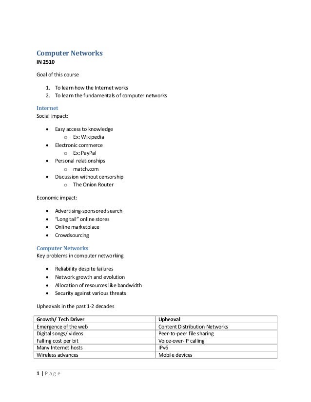 Computer networks short note (version 8)