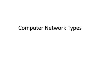 Computer Network Types
 
