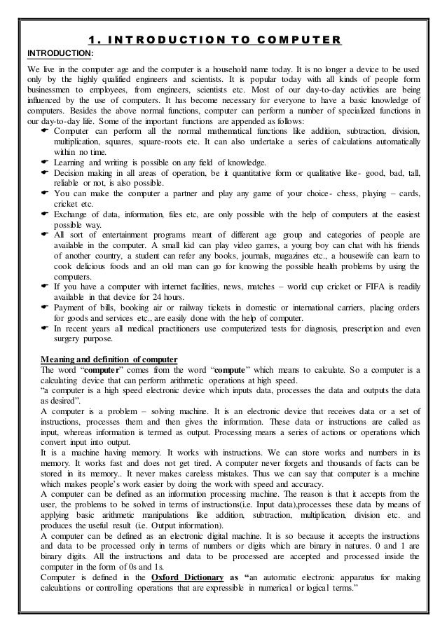 Computer notes