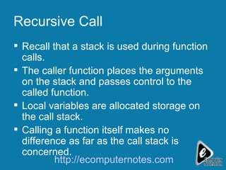 Computer notes - Recursive | PPT