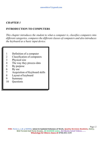 computer studies complete notes form 1. pdf | PDF