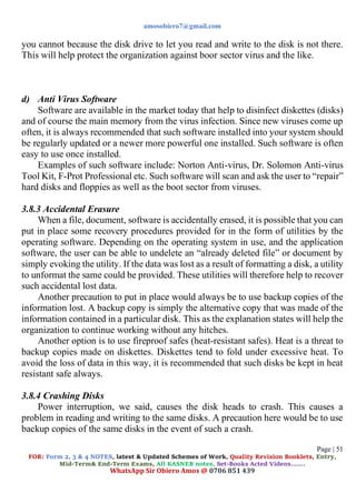 computer studies complete notes form 1. pdf | PDF