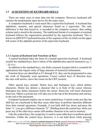computer studies complete notes form 1. pdf | PDF