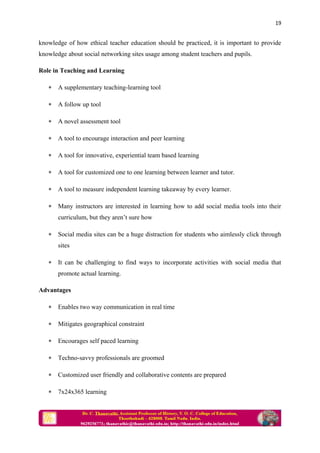 SOCIAL MEDIA TOOLS FOR TEACHERS AND LEARNERS | PDF