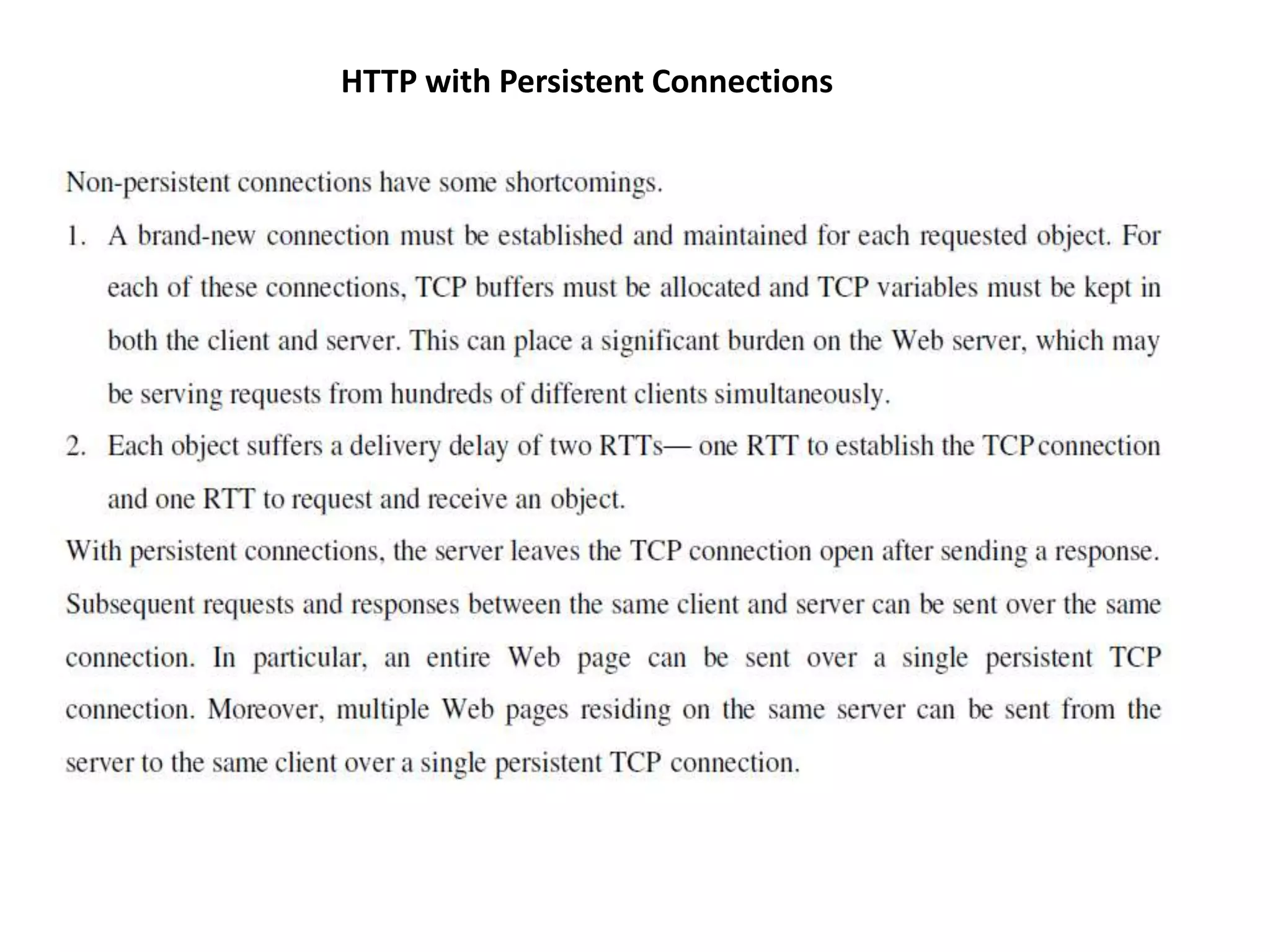 HTTP with Persistent Connections
 