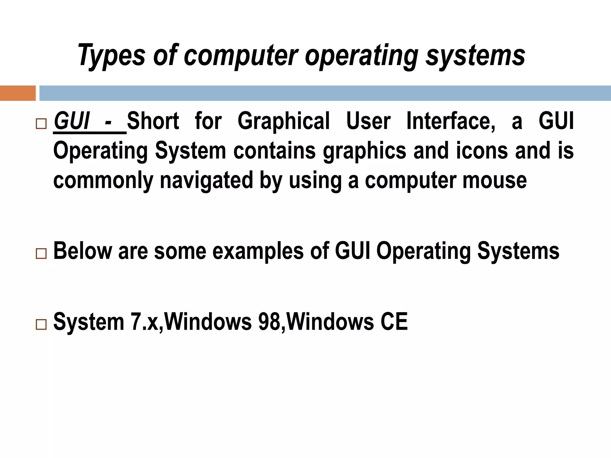 Computer operating system | PPTX