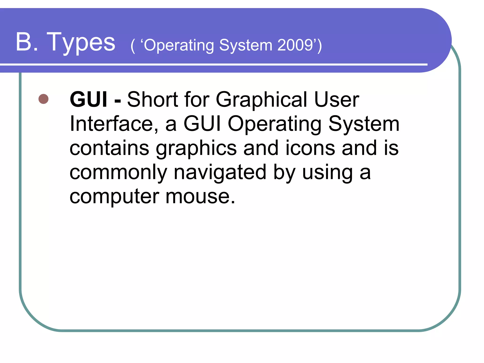 Computer Operating Systems | PPT