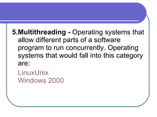 Computer Operating Systems | PPT
