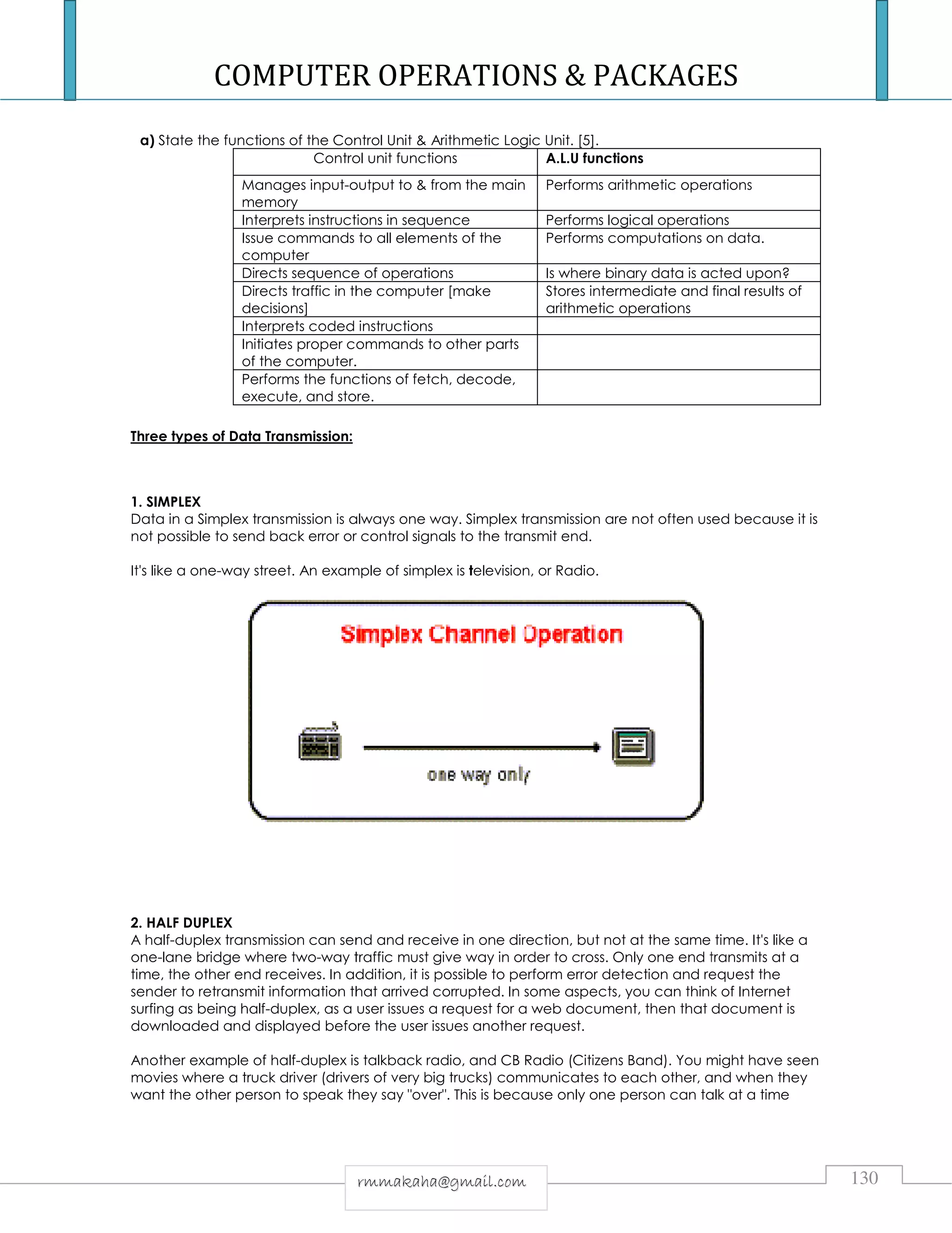 COMPUTER OPERATIONS & PACKAGES NOTES & INTRODUCTION TO COMPUTERS | PDF