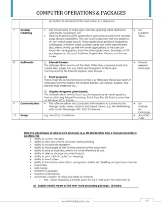 COMPUTER OPERATIONS & PACKAGES NOTES & INTRODUCTION TO COMPUTERS | PDF ...