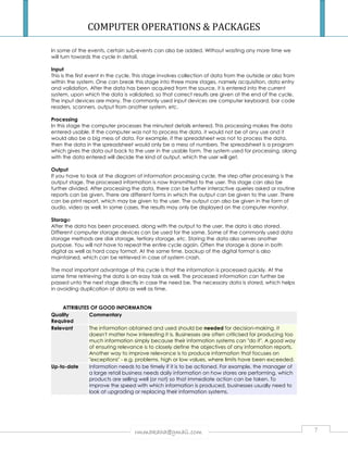 COMPUTER OPERATIONS & PACKAGES NOTES & INTRODUCTION TO COMPUTERS | PDF