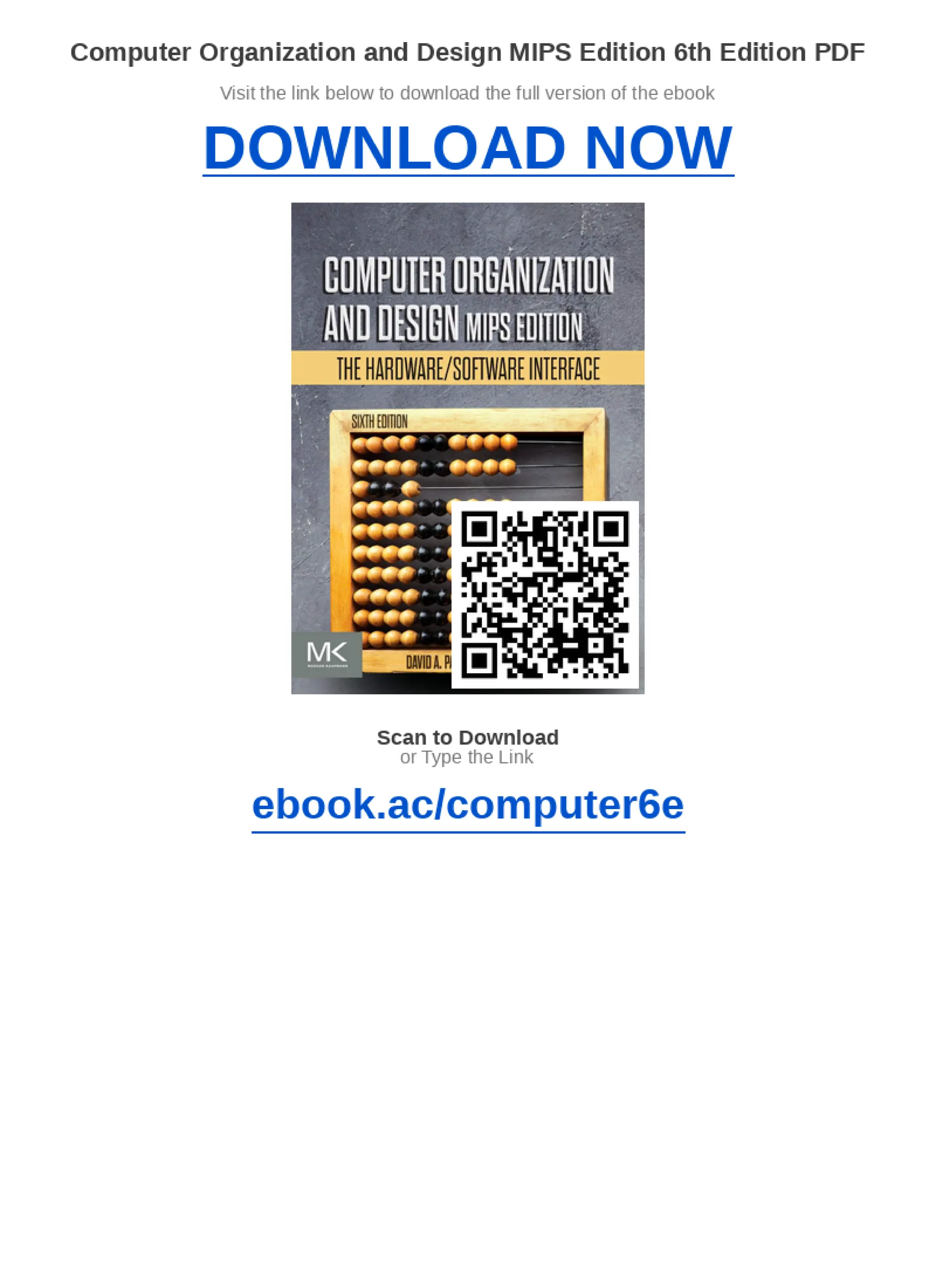 Computer Organization and Design MIPS Edition 6th Edition PDF | PDF