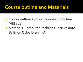 Computer packages | PPTX