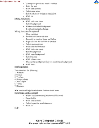 COMPUTER Notes containing Information Communication and Technology | PDF