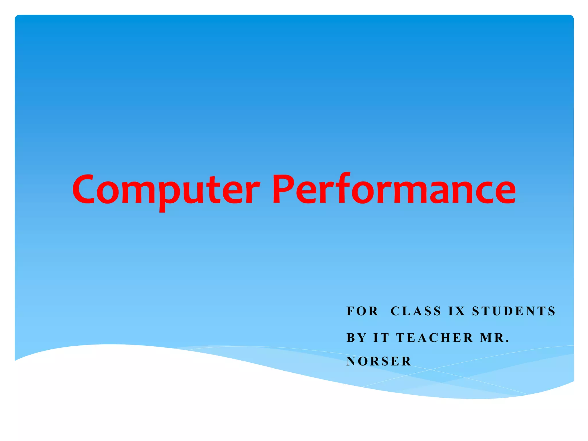 Computer performance | PPT