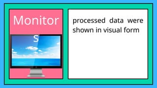 Monitor
s
processed data were
shown in visual form
 