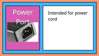 Power
Port
Intended for power
cord
 