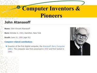 Computer Inventors &
Pioneers
 