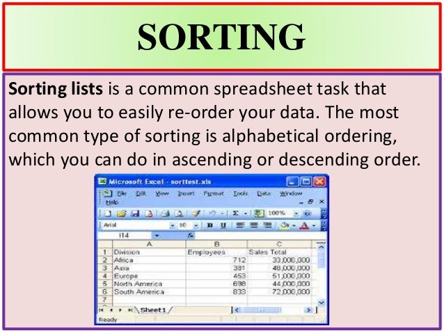 sorting and filtering data in excel