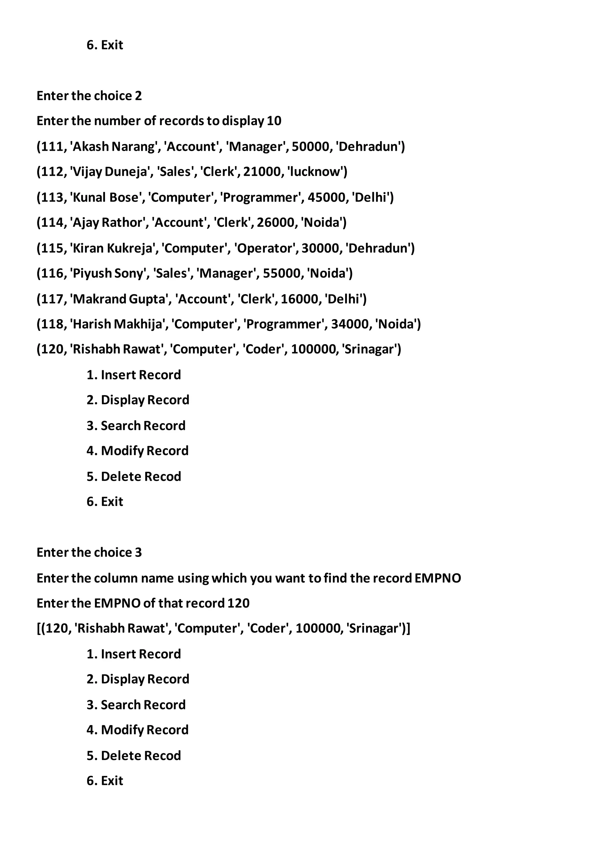 CBSE Class 12 Computer practical Python Programs and MYSQL | DOCX ...