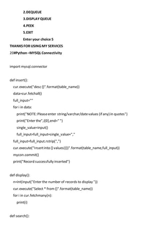 CBSE Class 12 Computer practical Python Programs and MYSQL | PDF
