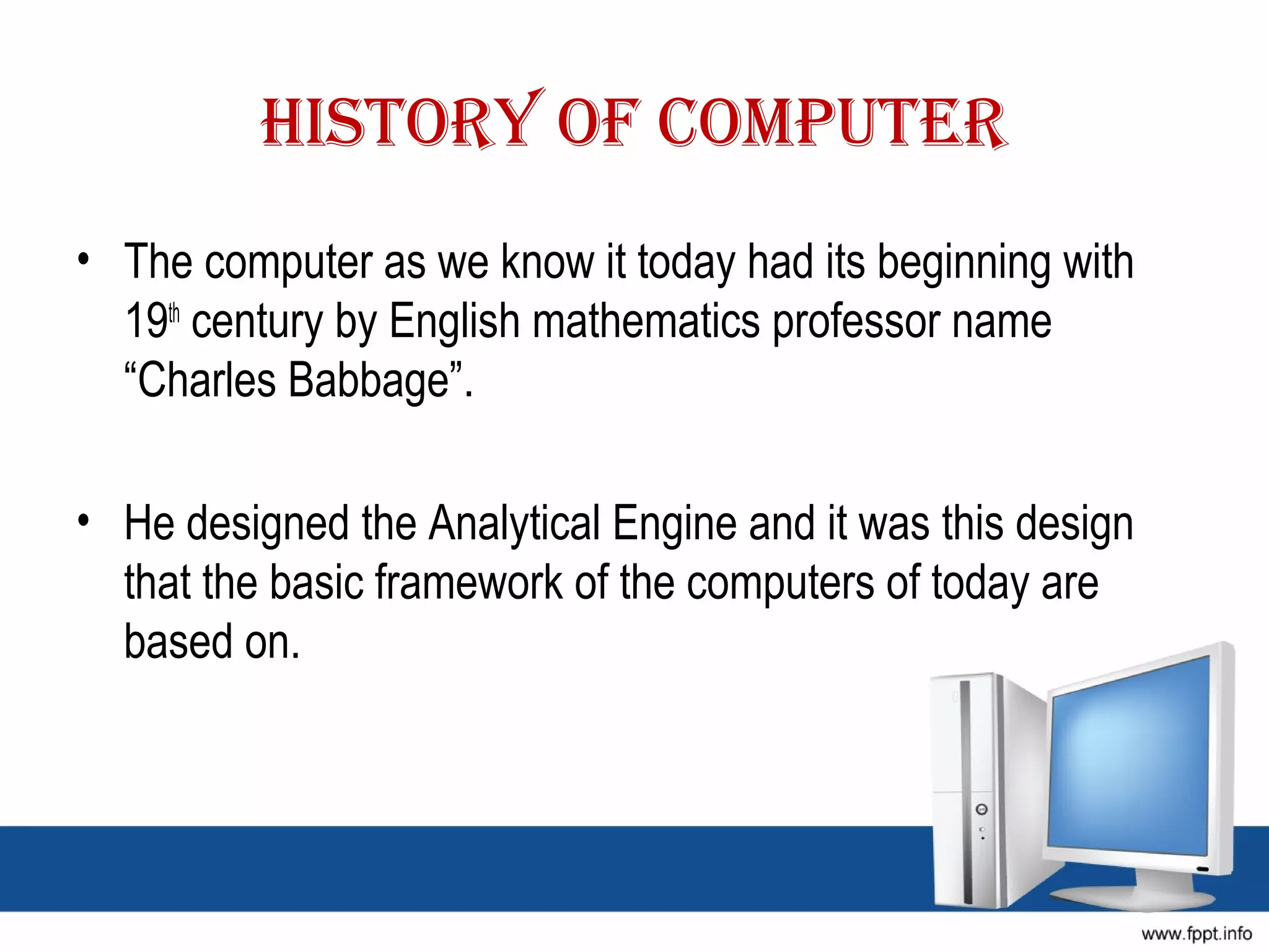 Basic introduction of computer | PPT | Computing | Technology & Computing