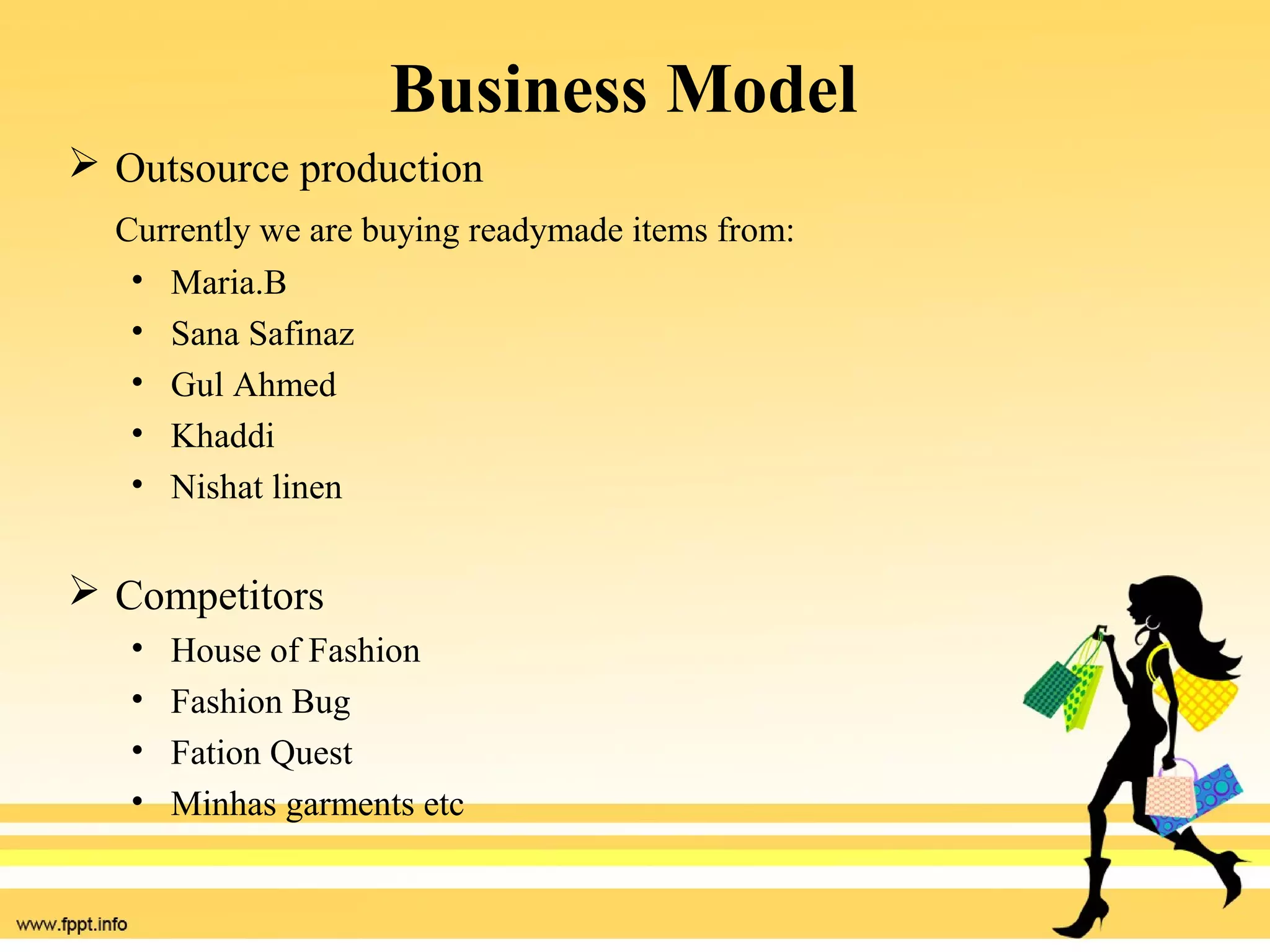 Ladies Garments Business Plane PPT